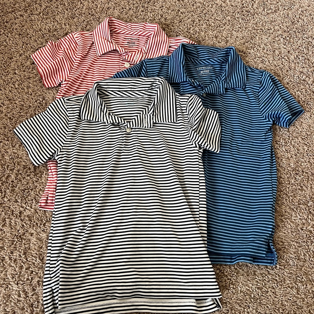 Crewcuts Striped Kids Polo Shirt Set - Blue, red, navy